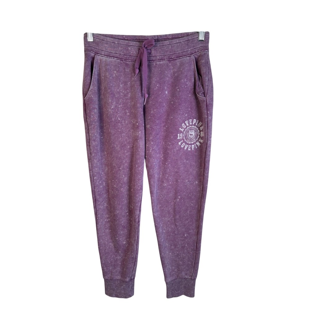 Victoria's Secret PINK Y2K 90's Purple Acid Wash Jogger Sweatpants Size Small